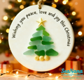 【GIFT OF THE TIDE Series🌊】Sea Glass Christmas Wish Plaque