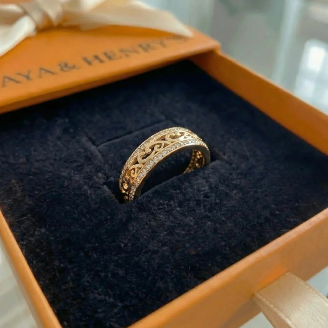 Shiny Hollow Gold Ring | Gold