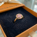 Pink Heart Bloom Spinning Ring | Gold