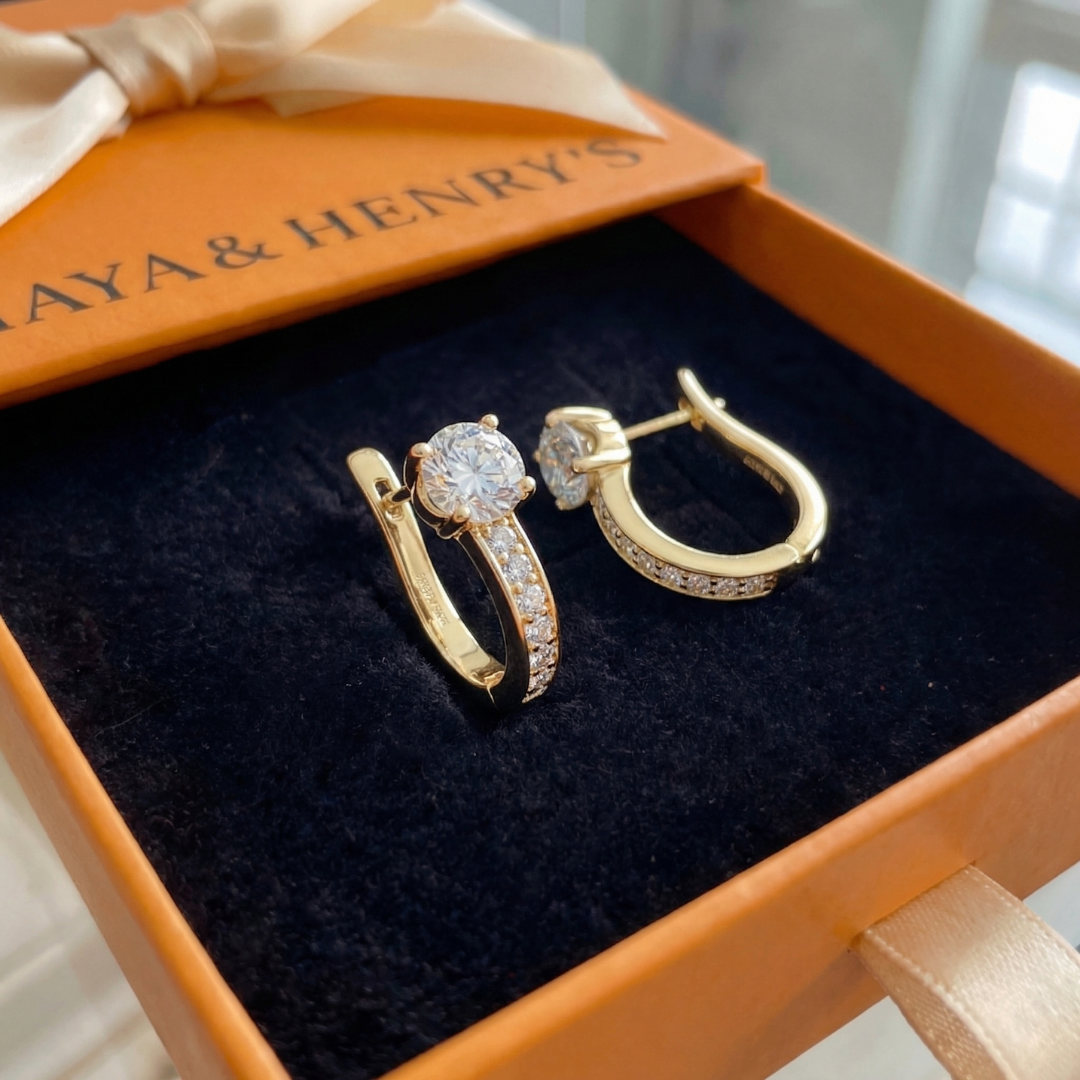 Channel Huggie Earrings | Gold